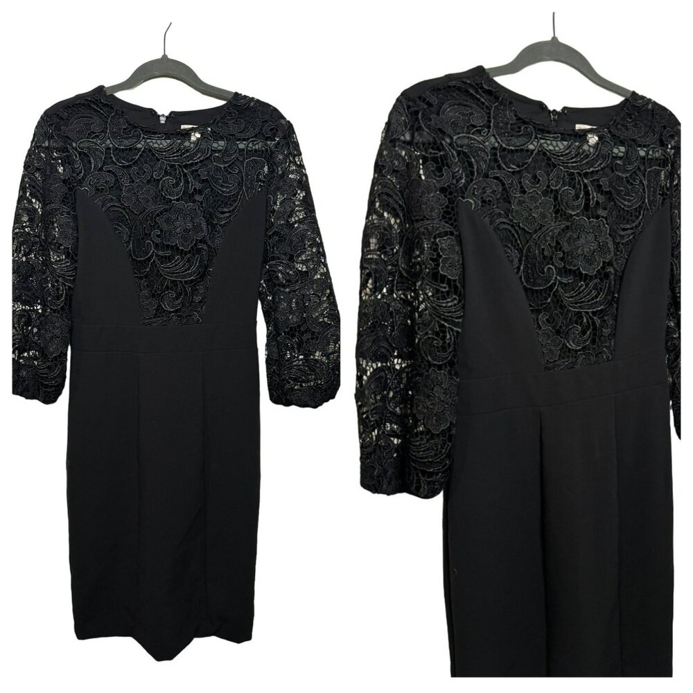 Eva Mendes for New York & Company Little Black Dress – 3/4 Sleeve Lace, Size 6